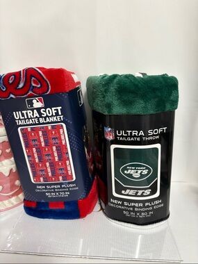 2 pcs NFL Ultra Soft Tailgate Throw Blanket